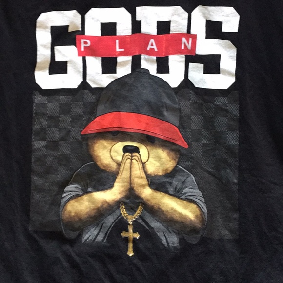 Gods plan men´s teddy bear t-shirt - Picture 2 of 4